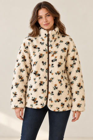 SDUH-J8696<br/>FRONT ZIPPER MOCK COLLAR FLEECE JACKET